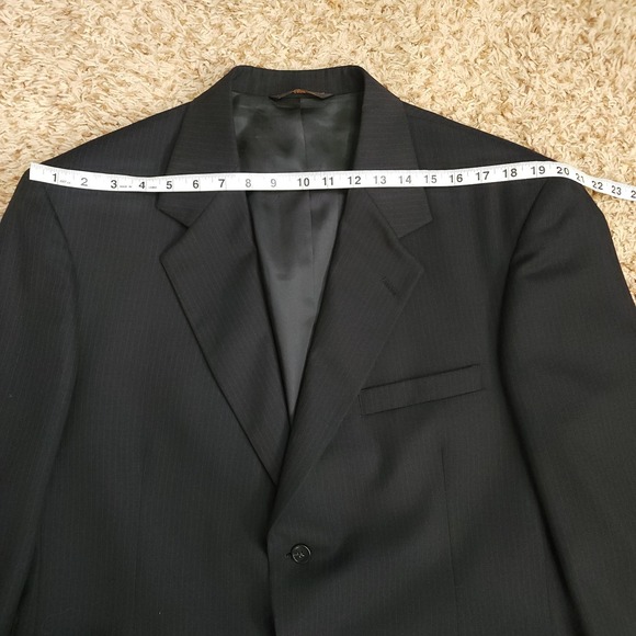 Botany Five Hundred 500 Couture 44R 40x27 Pants 2 Piece Suit Black Pinstripe - Picture 4 of 14